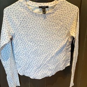 Cute forever 21 floral blue long sleeve T-shirt